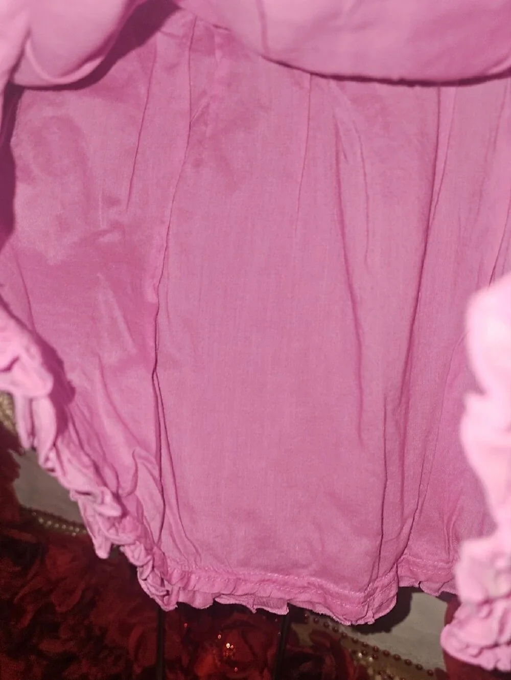 OshKosh B'gosh Girls Brown Herringbone Mini Skirt with Pink Ruffle Hem Size 3T